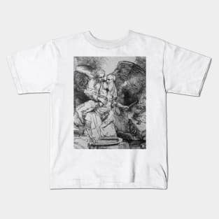 Abraham's Sacrifice by Rembrandt Kids T-Shirt